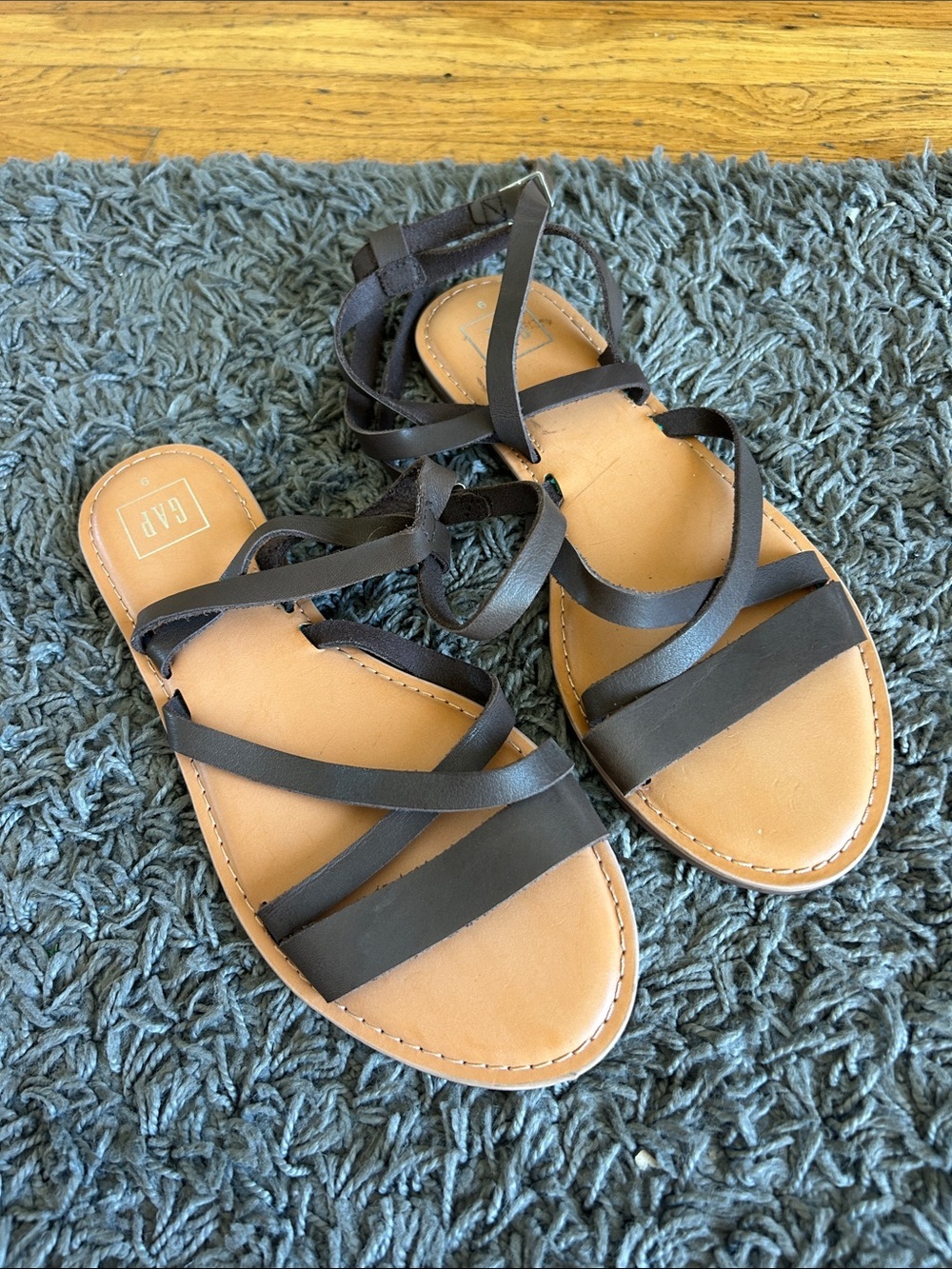 GAP Women’s Multi Strap Sandals - JAVA Brown Size 9